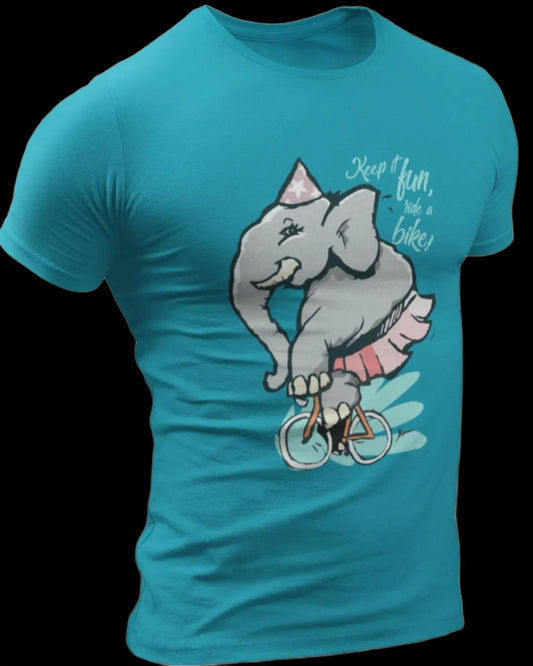 Elephant on bike - Bicycle t-shirt
