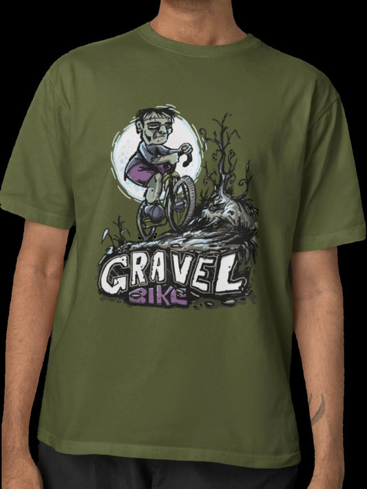 Frankenbike - Frankenstein on a gravel bike - Bicycle t-shirt