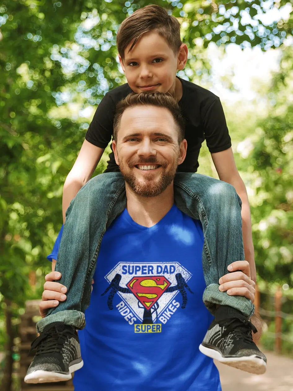 Super Dad Rides Super Bikes Bicycle T-Shirt