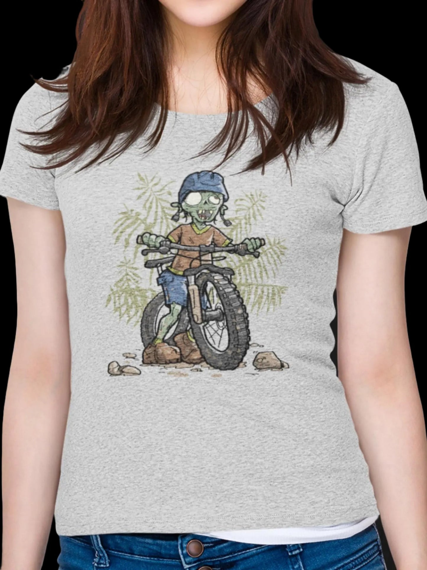 Zombie on Mountain Bike Bicycle T-Shirt