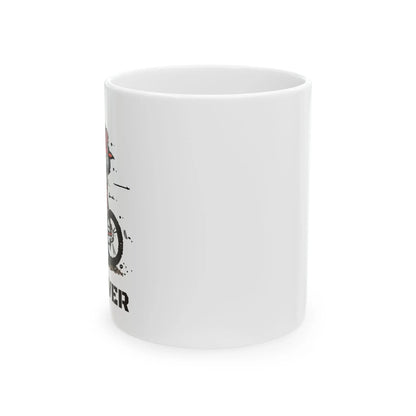 A Forever Riding Skeleton on a Bike Coffee Mug