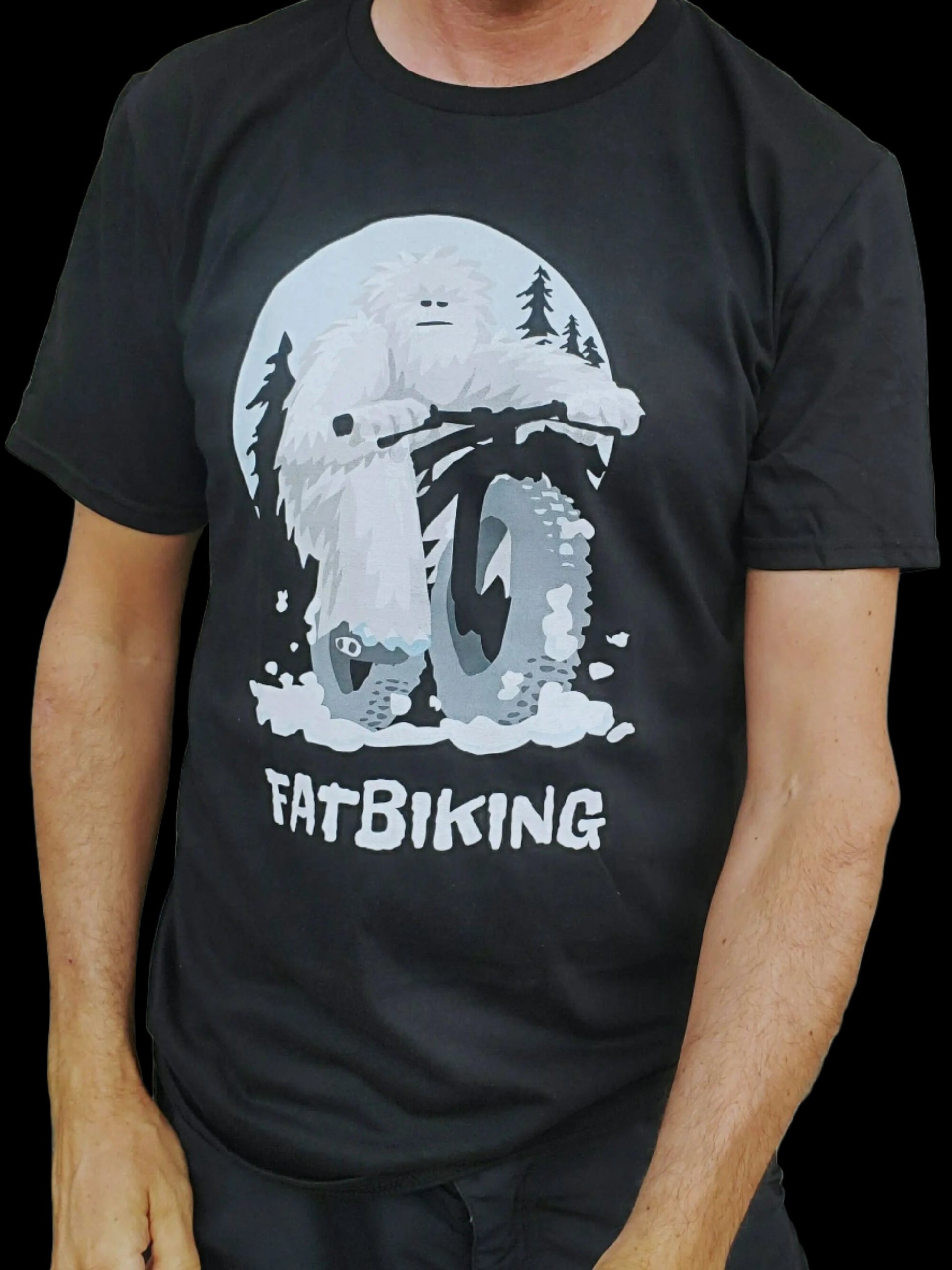 A Yeti on a Fatbike Bicycle T-Shirt - Geeks'n'Gears - bicycle bike biking