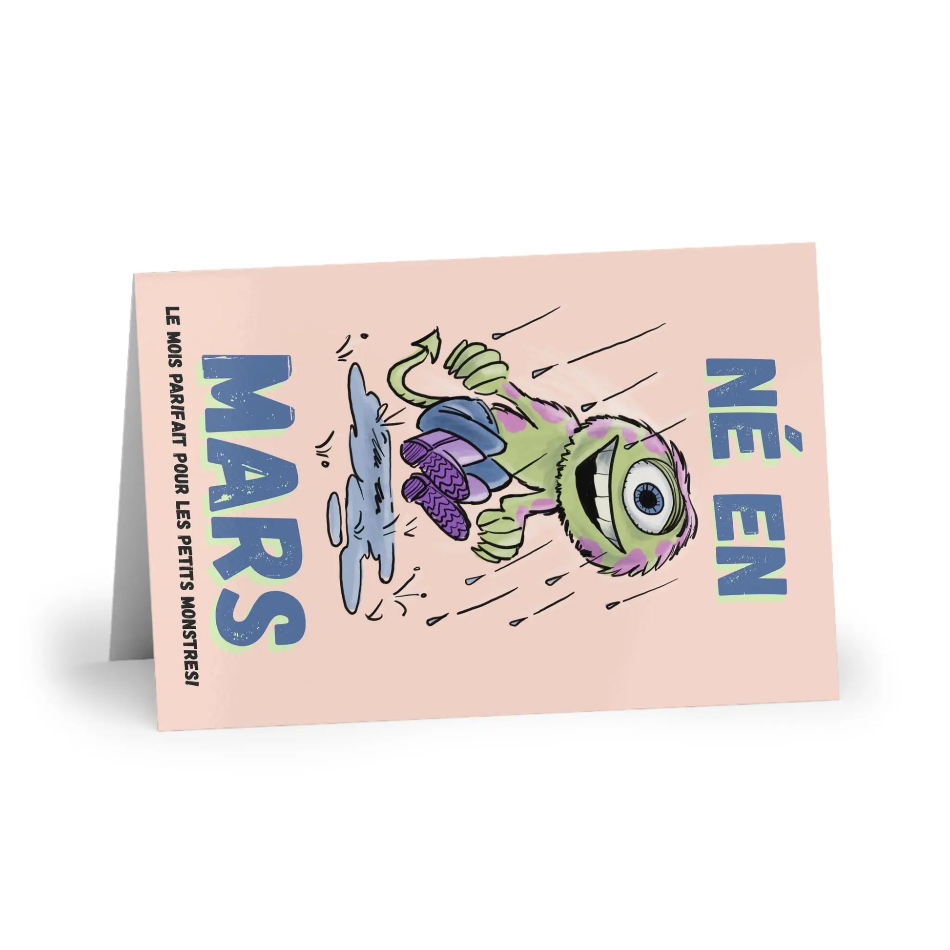 Birthday Greeting Cards for March Babies - Fun Monster Design - 1 or 10 Pack