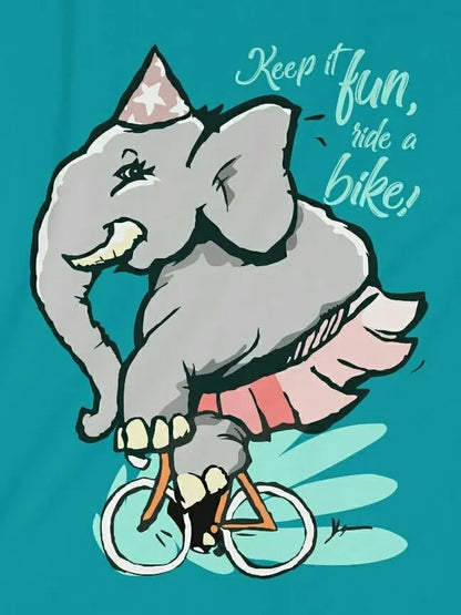 Elephant on bike - Bicycle t-shirt - Geeks'n'Gears - bicycle bike biking