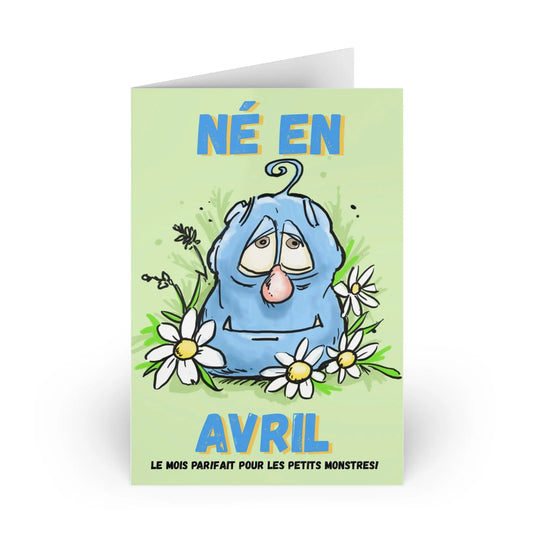Fun April Birthday Greeting Cards (1 or 10-pcs) - Perfect for Kids & Monsters Theme