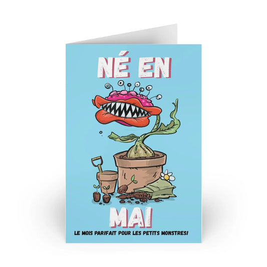 Né en Mai Greeting Cards - Fun 1 or 10-Piece Set for Birthday Celebrations