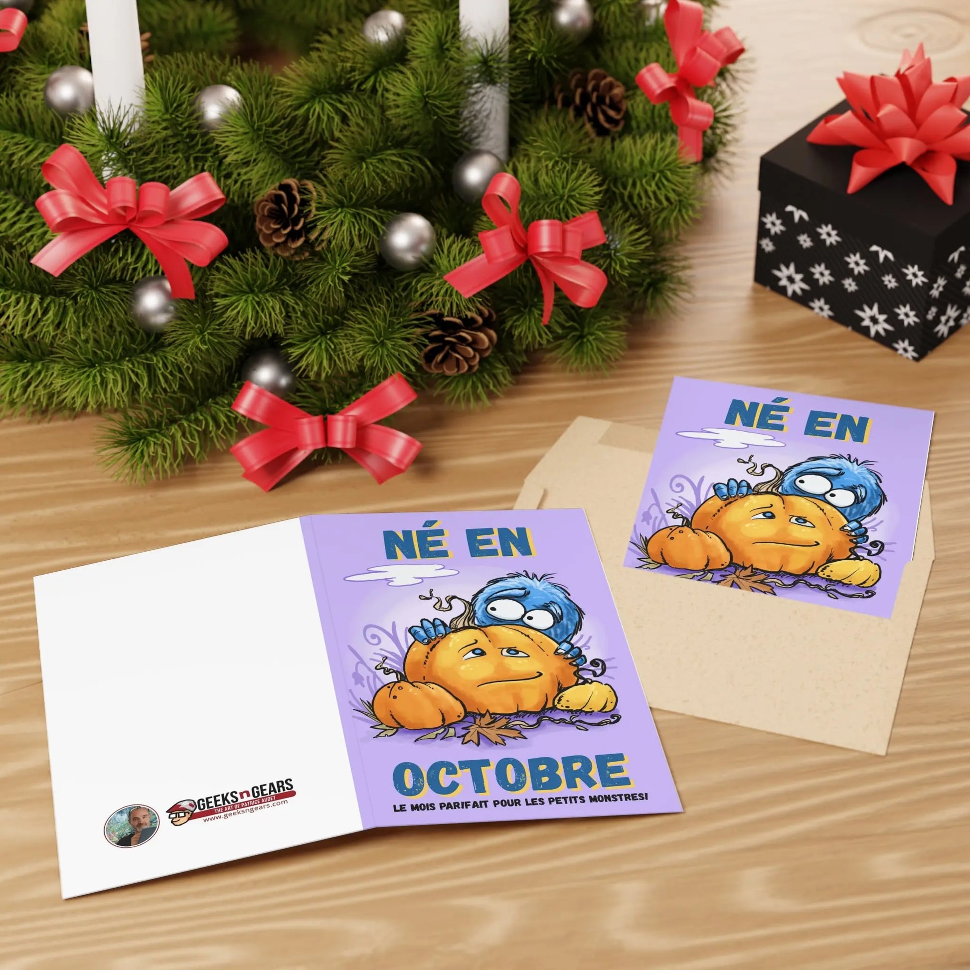 October Halloween Monster Card - Pack of 1 or 10
