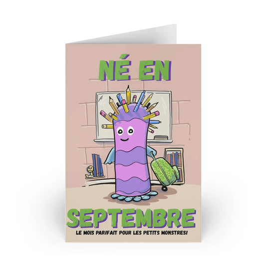 September Birthday Greeting Cards - Fun & Colorful Designs (1 or 10-Pcs)