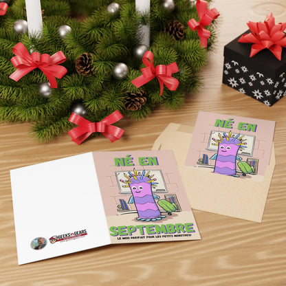 September Birthday Greeting Cards - Fun & Colorful Designs (1 or 10-Pcs)