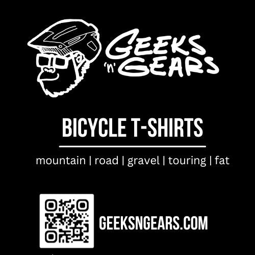 Geeks'n'Gears Bicycle t-shirts logo and QR code